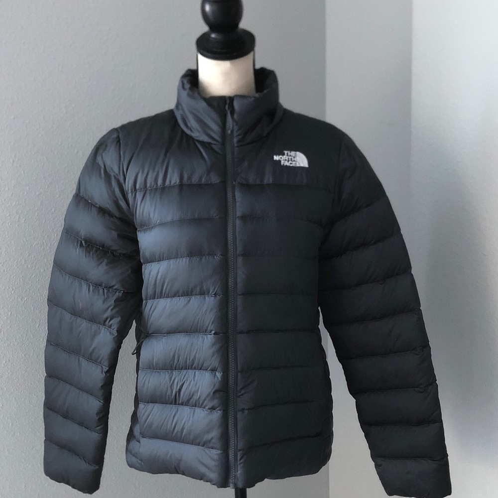THE NORTH FACE Women Lightweight Charcoal Puffs Zipper Jacket | L